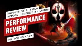 Star Wars Knights of the Old Republic II: The Sith Lords - Switch vs OG Xbox Performance Review