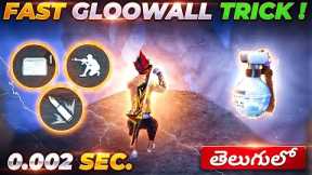 Secret For One tap + Fast Gloowall & 360° Gloowall Tips and tricks in telugu