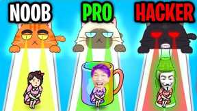 Can We Go NOOB vs PRO vs HACKER In HIDE AND SEEK CAT ESCAPE!? (FUNNY APP GAME!)