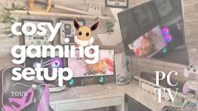 ✧☁️ Cosy corner gaming PC/Playstation SETUP TOUR and playing Palworld ☁️✧ + discount codes! ✿