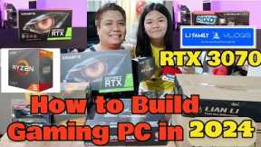 How To Build a Gaming Pc in 2024 -Tagalog - RTX 3070 - Ryzen 5 5600 Full set-up with Benchmark